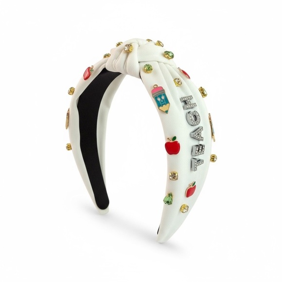 White Headband with Teacher Theme Embellishments main image 5